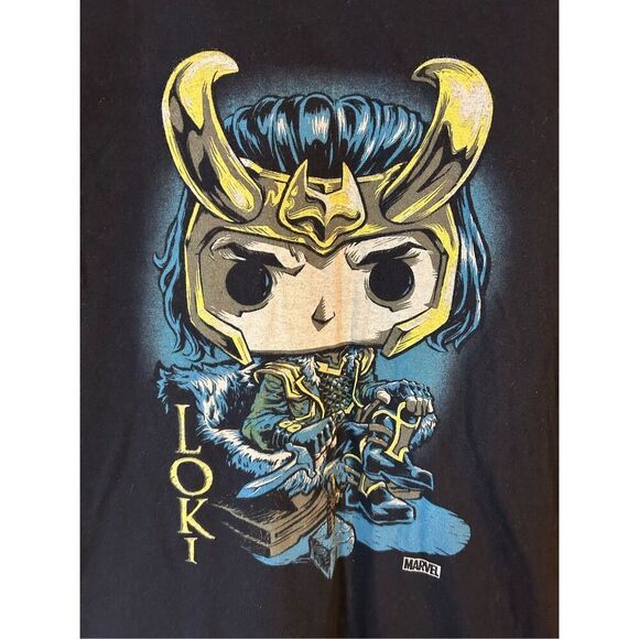 LOKI FUNKO POP T-SHIRT Marvel Comics Black Throne Short Sleeve Size Medium (8338 - Picture 2 of 4